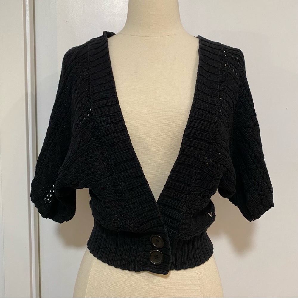ESprit Black sheer short sleeves knit cardigan